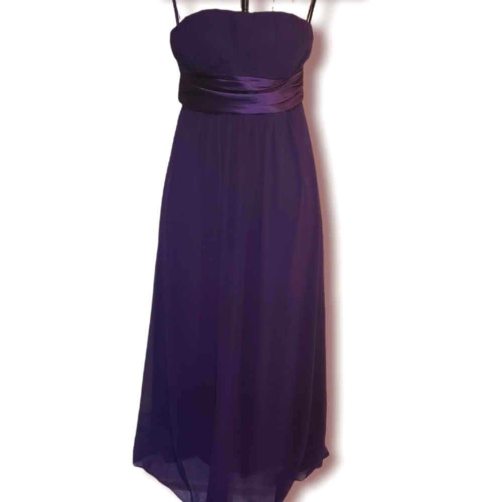 LIKE NEW - Long Strapless Purple Dress